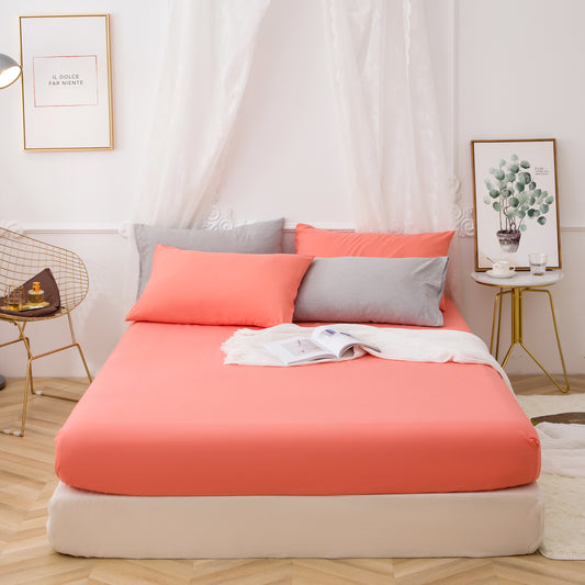 MOHAP Drap Housse 160x200cm avec Bonnet 30cm Corail Drap Housse 100 GSM en Microfibre de Haute Qualité 100% Polyester Doux, Résistant, Anti Plis