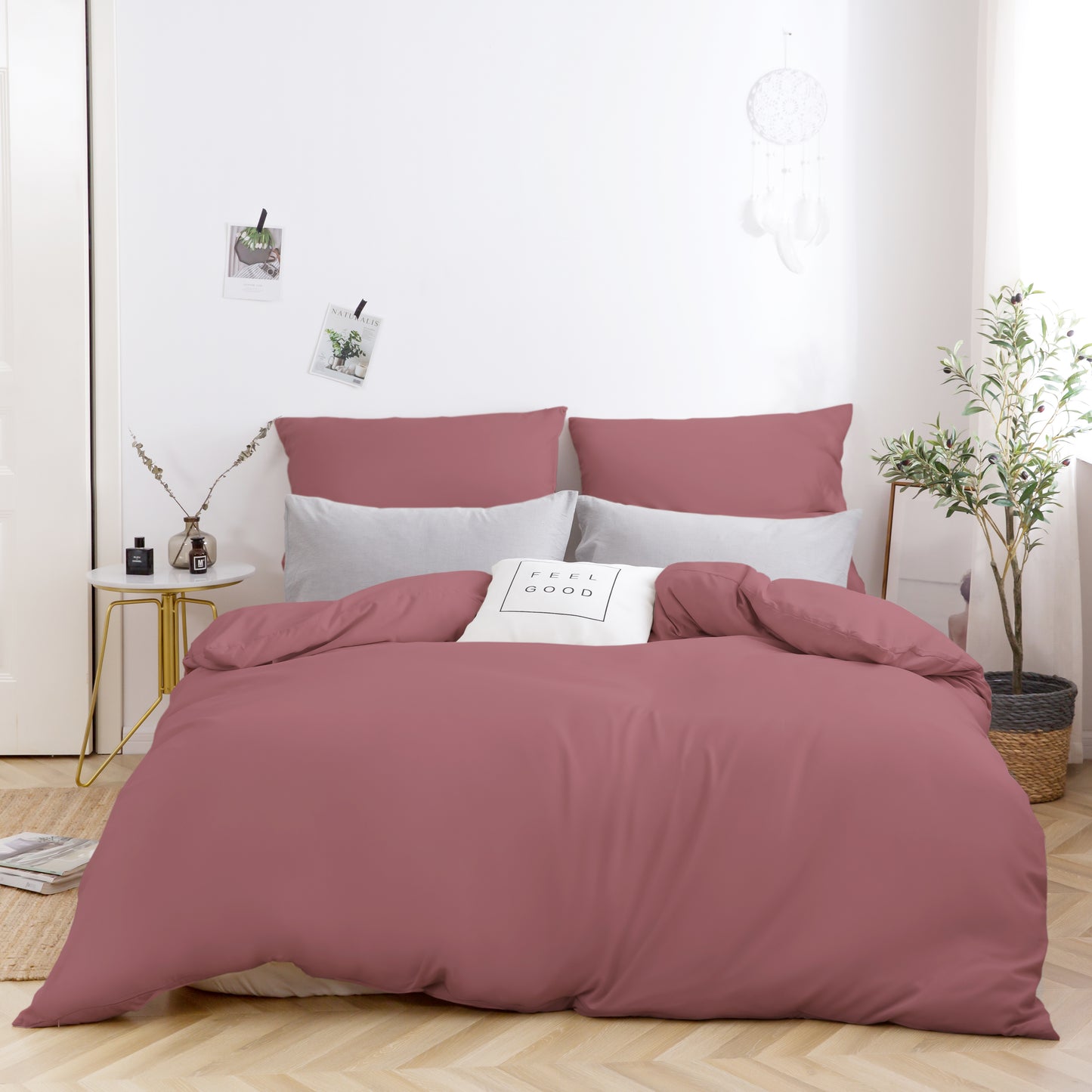 MOHAP Housse de Couette Parure de Lit Adulte 100 Fils/cm² en Microfibre avec Fermeture Éclair