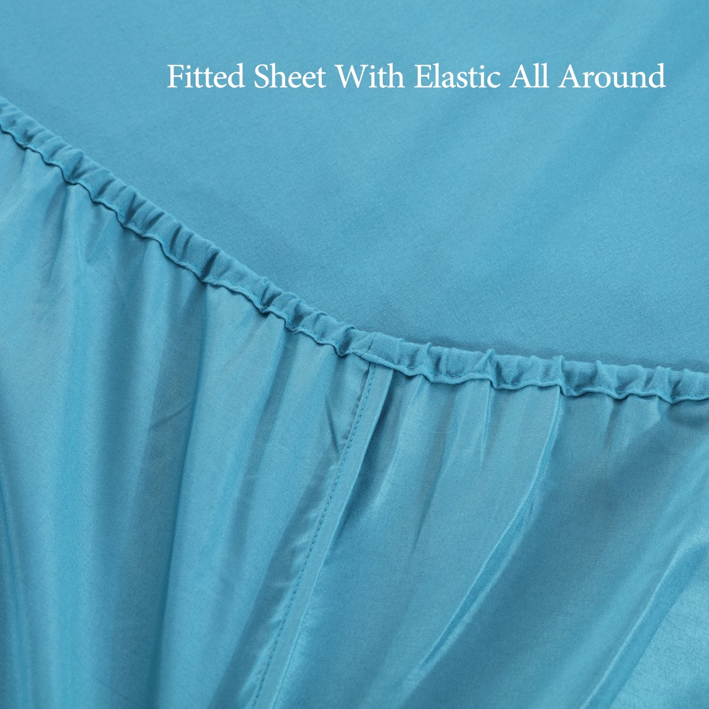 MOHAP Drap Housse 160x200cm avec Bonnet 30cm Lac Bleu Drap Housse 100 GSM en Microfibre de Haute Qualité 100% Polyester Doux, Résistant, Anti Plis