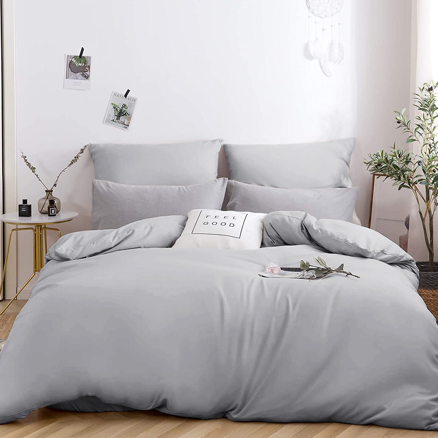 MOHAP Housse de Couette Parure de Lit Adulte 100 Fils/cm² en Microfibre avec Fermeture Éclair