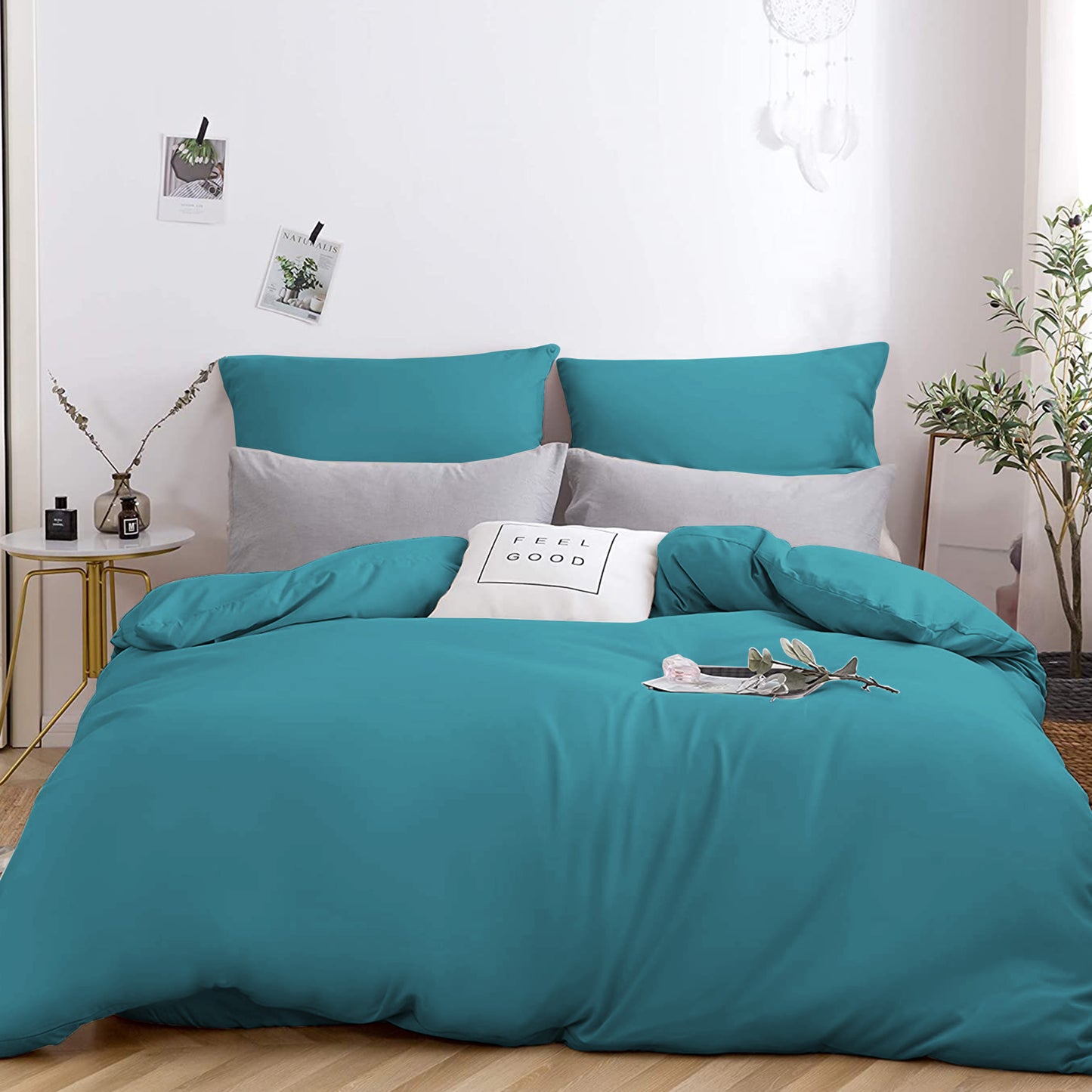 MOHAP Housse de Couette Parure de Lit Adulte 100 Fils/cm² en Microfibre avec Fermeture Éclair